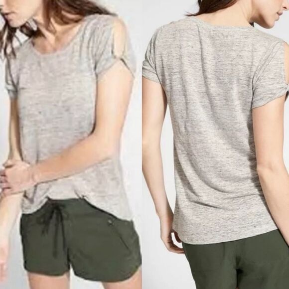 Athleta Grey Zephyr Tee Size Small - Picture 1 of 5